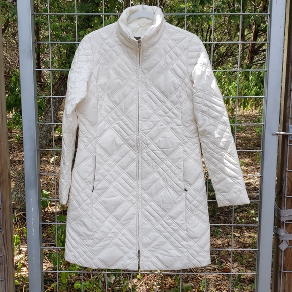 Eddie Bauer Jackets & Blazers - Eddie Bauer ivory long down coat size M